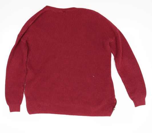 H&M Womens Red Pullover Jumper Size S