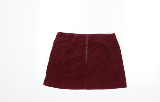 BDG Womens Red Corduroy Mini Skirt Size M