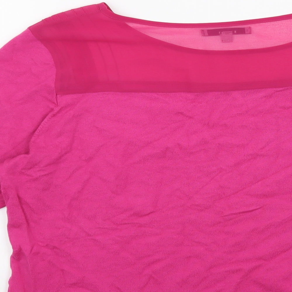 Brand and care label for Per Una women’s pink jumper, size UK 18