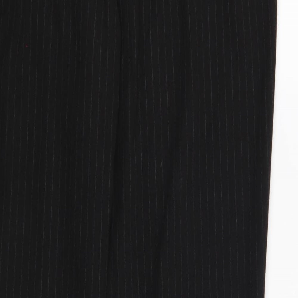 Marks and Spencer Womens Black Striped Trousers Size 16 L30 in