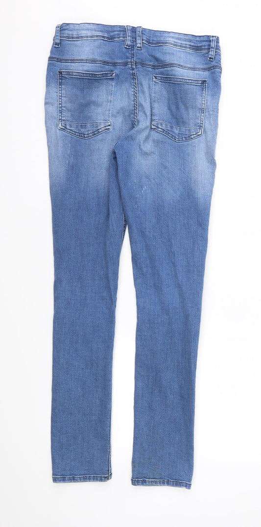 Denim & Co. Girls Blue Denim Skinny Jeans Size 13-14 Years - Distressed