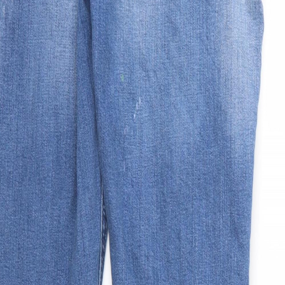 Brand and care label for Denim & Co. girls’ blue denim skinny jeans, size 13-14, years - distressed