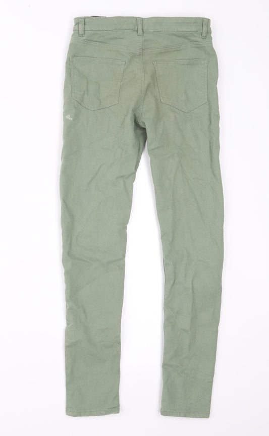 H&M Girls Green Denim Straight Jeans Size 11 Years