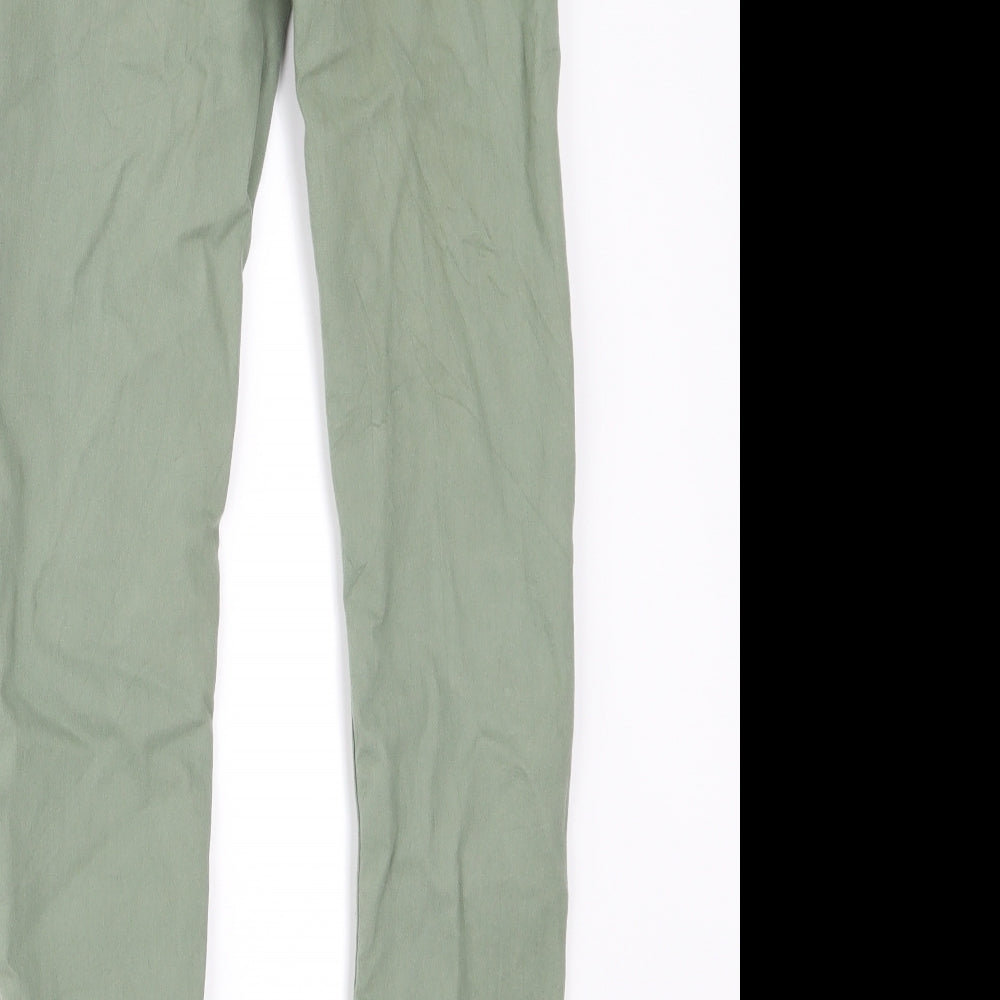 H&M Girls Green Denim Straight Jeans Size 11 Years