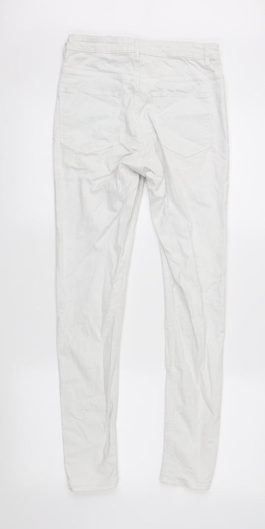 Divided Womens White Denim Skinny Jeans Size 10 L28 in