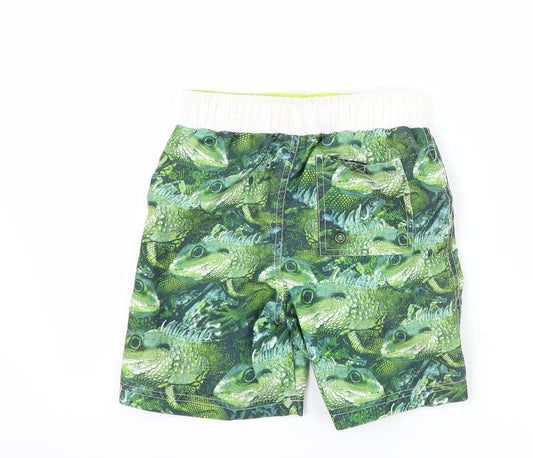 Blue Zoo Boys Green Sweat Shorts Size 4-5 Years - lizard print