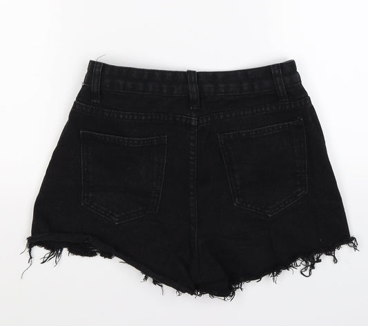 falmer Womens Black Denim Hot Pants Shorts Size S