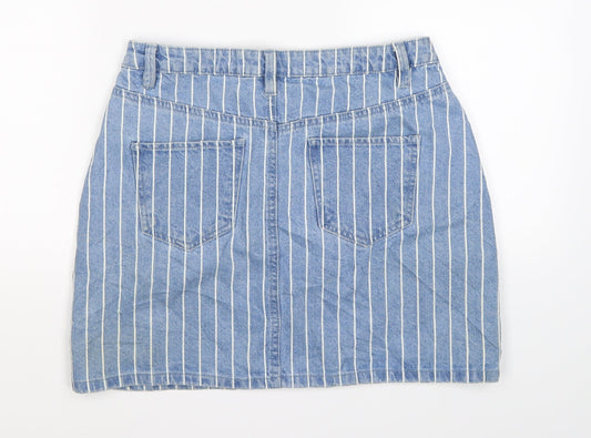 denim co Womens Blue Striped Denim Straight & Pencil Skirt Size 10