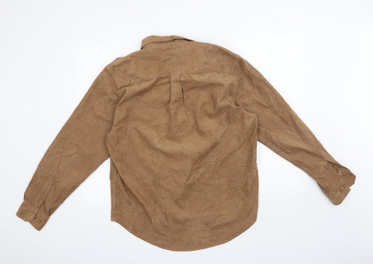 Crane Sports Womens Brown Basic Button-Up Size 16