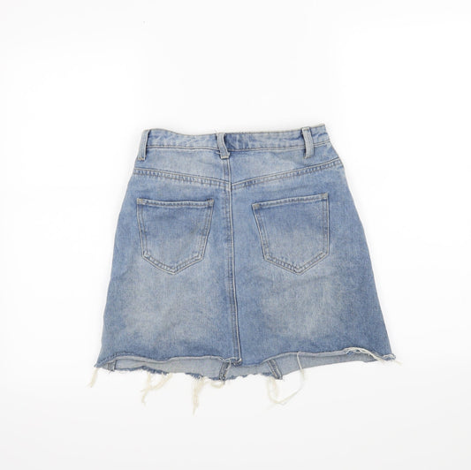 Denim & Co. Womens Blue A-Line Skirt Size 4