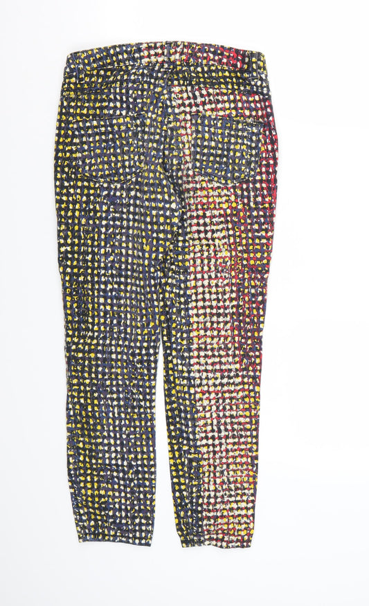 Sisley Womens Multicoloured Animal Print Denim Skinny Jeans Size 6 L24 in