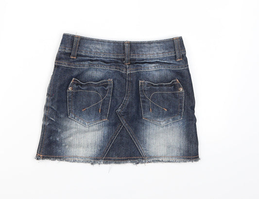 NEXT Girls Blue Denim A-Line Skirt Size 7 Years