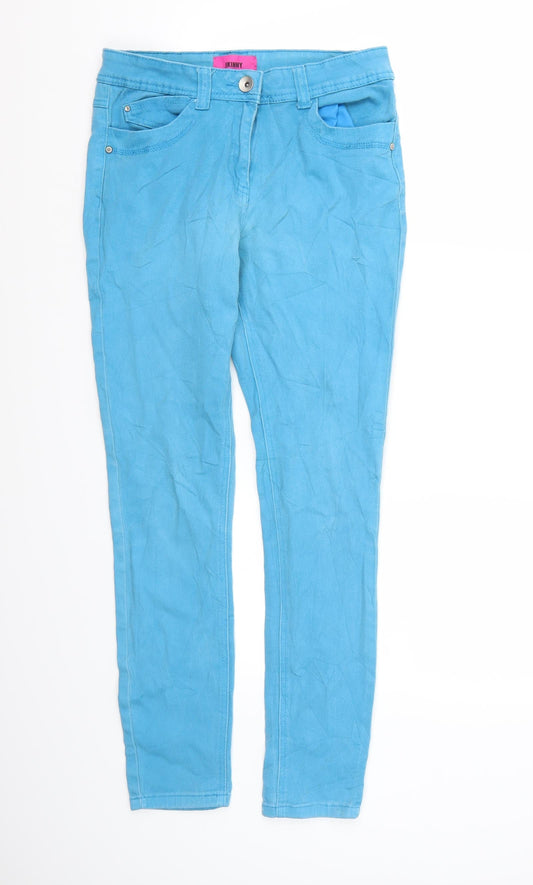 Additional front view of George women’s blue denim straight jeans, size UK 10, 28-inch leg