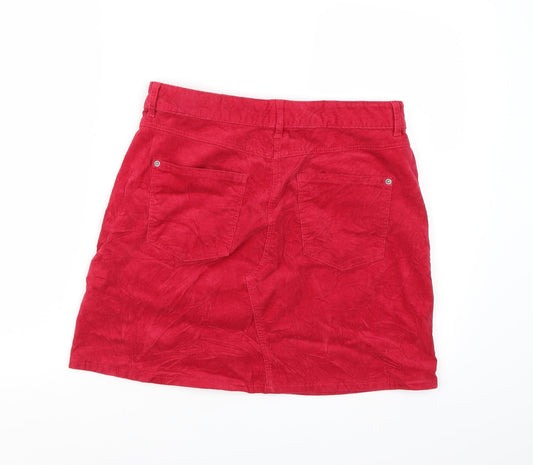 Marks and Spencer Womens Pink Corduroy A-Line Skirt Size 12