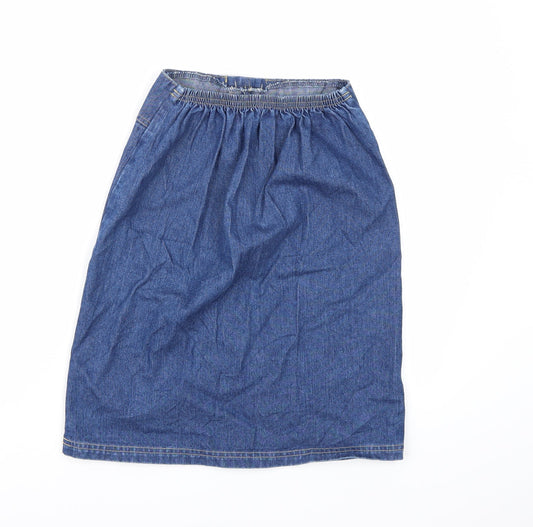 Marks and Spencer Girls Blue Denim A-Line Skirt Size 11 Years