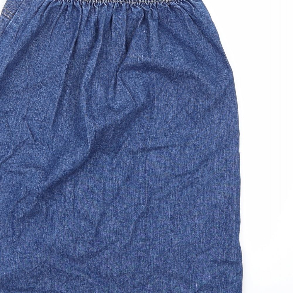 Marks and Spencer Girls Blue Denim A-Line Skirt Size 11 Years