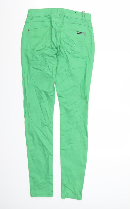 Only Womens Green Denim Skinny Jeans Size S L30 in