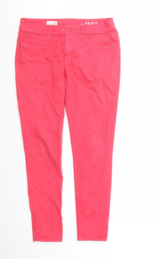 Additional front view of Gap women’s pink denim jegging jeans, size UK 10, 26-inch leg