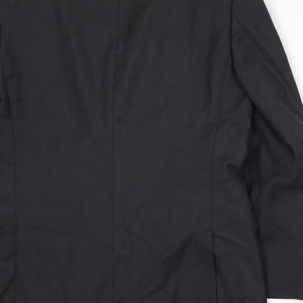 Brand and care label for Karl Jackson men’s grey jacket suit jacket, size L