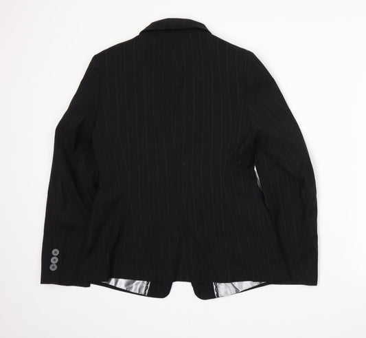 Marks and Spencer Womens Black Pinstripe Jacket Suit Jacket Size 12
