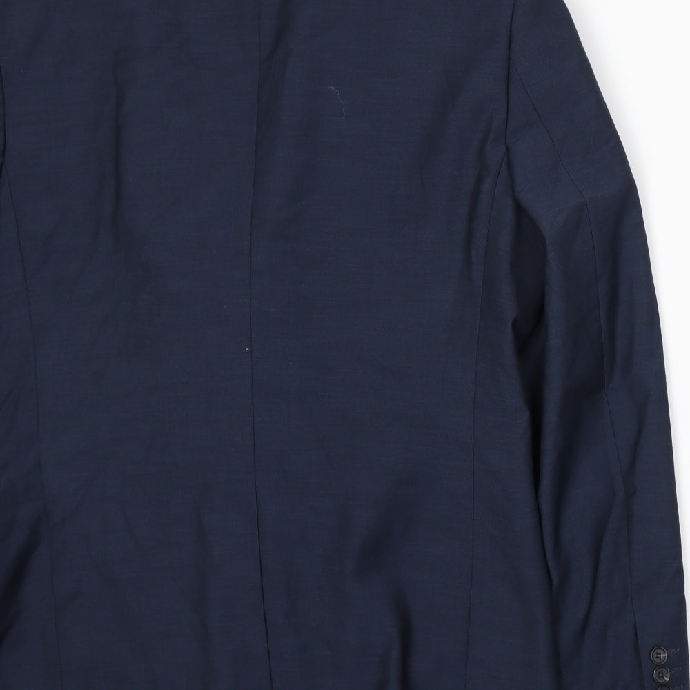 Brand and care label for Cedarwood State men’s blue jacket suit jacket, size XL