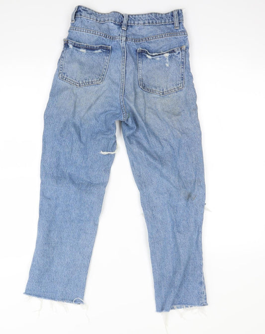 denim&co Womens Blue Straight Jeans Size 4 L26 in