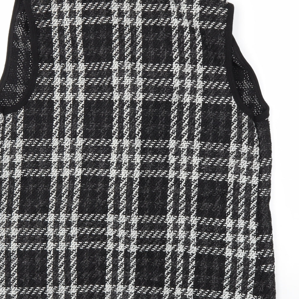 Brand and care label for Apricot women’s black check jacket waistcoat, size S
