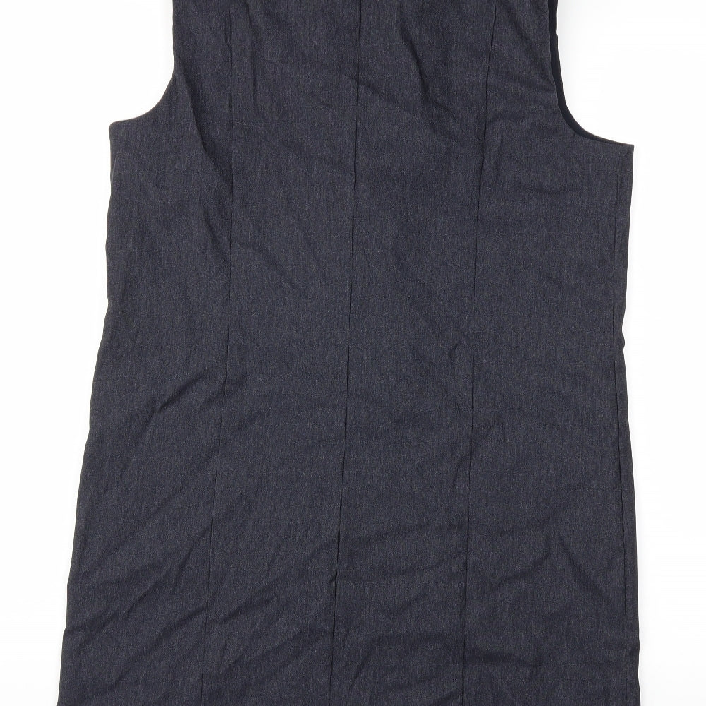 Brand and care label for triesito women’s blue jacket waistcoat, size UK 14