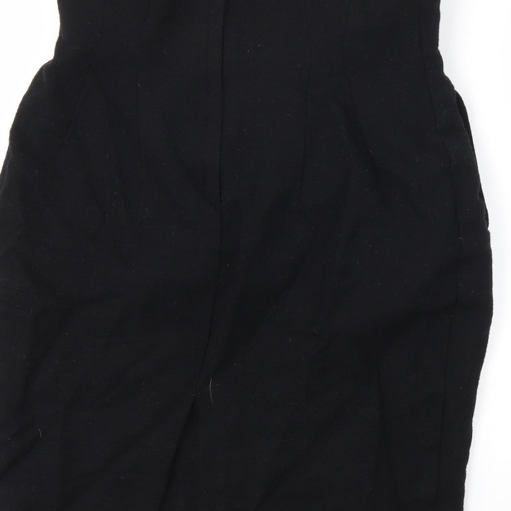 Brand and care label for SENSE women’s black straight & pencil skirt, size UK 26, in