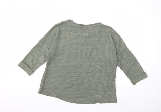 Made for me Womens Green Knit Pullover Jumper Size 16