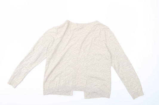 H&M Womens Beige Knit Cardigan Jumper Size M