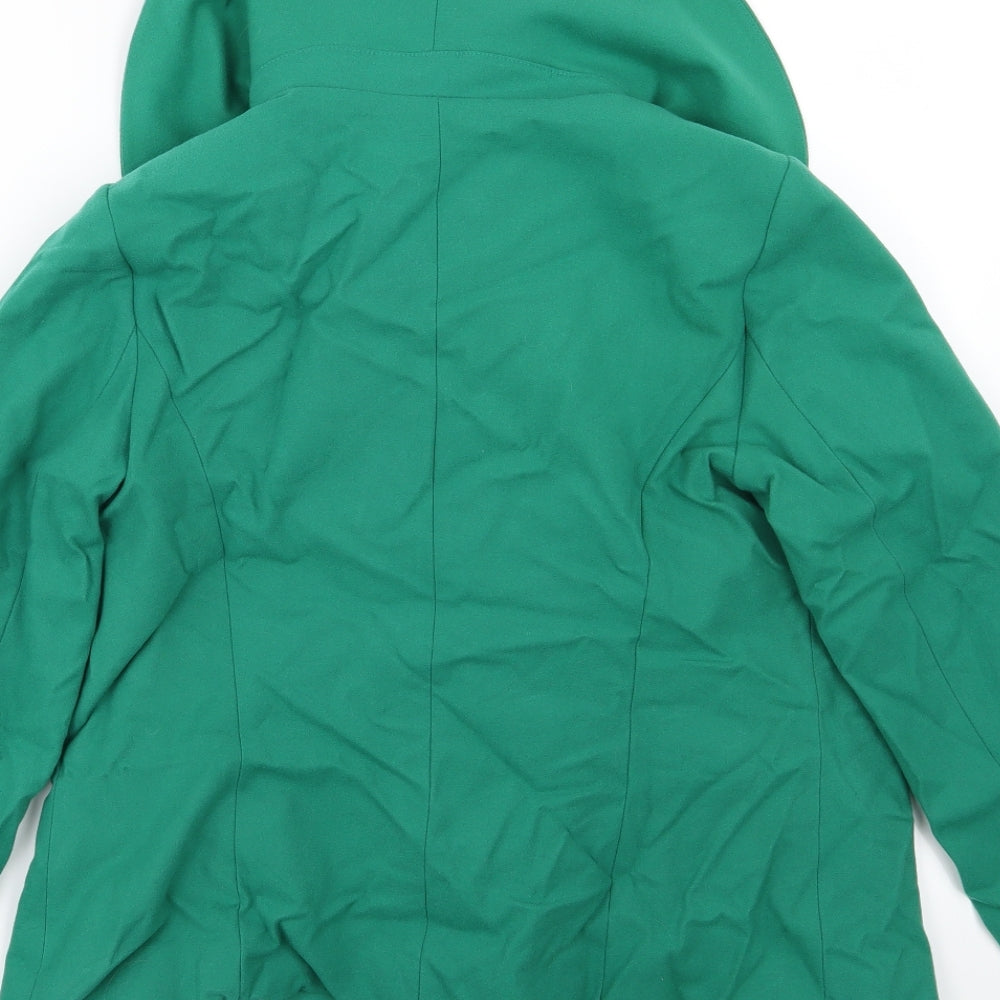 Brand and care label for Per Una women’s green jacket, size UK 12