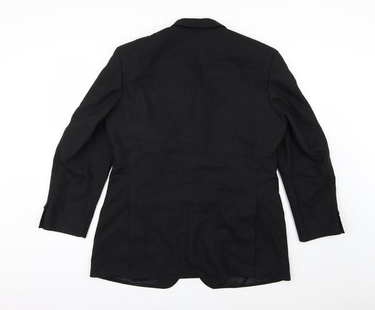 Marks and Spencer Mens Black Striped Jacket Suit Jacket Size 40