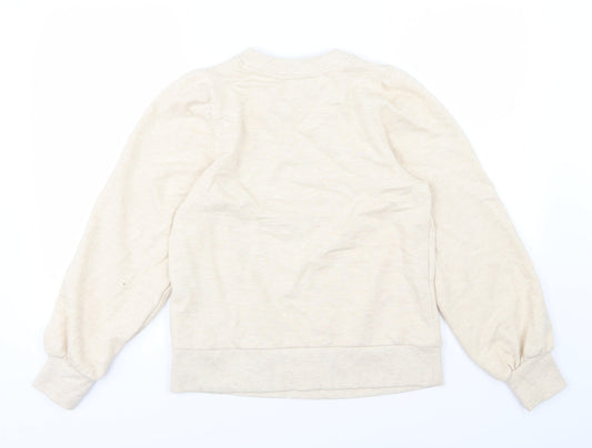 Dorothy Perkins Womens Beige Jersey Pullover Sweatshirt Size 8