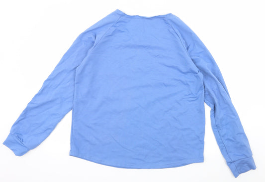Preworn Womens Blue Jersey Pullover Sweatshirt Size L - Live Life