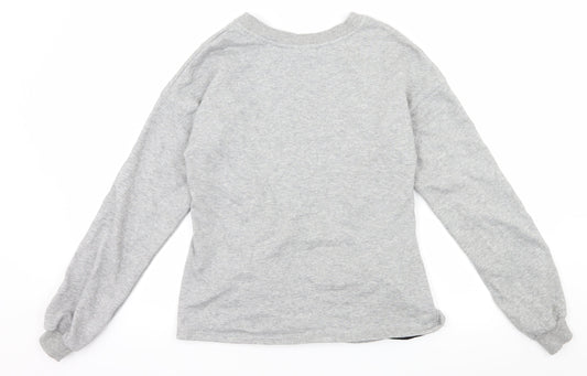 Timing Womens Grey Jersey Pullover Sweatshirt Size S - Lace up detail