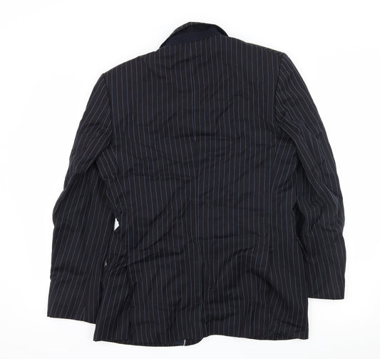 Duffer Mens Blue Striped Jacket Suit Jacket Size M