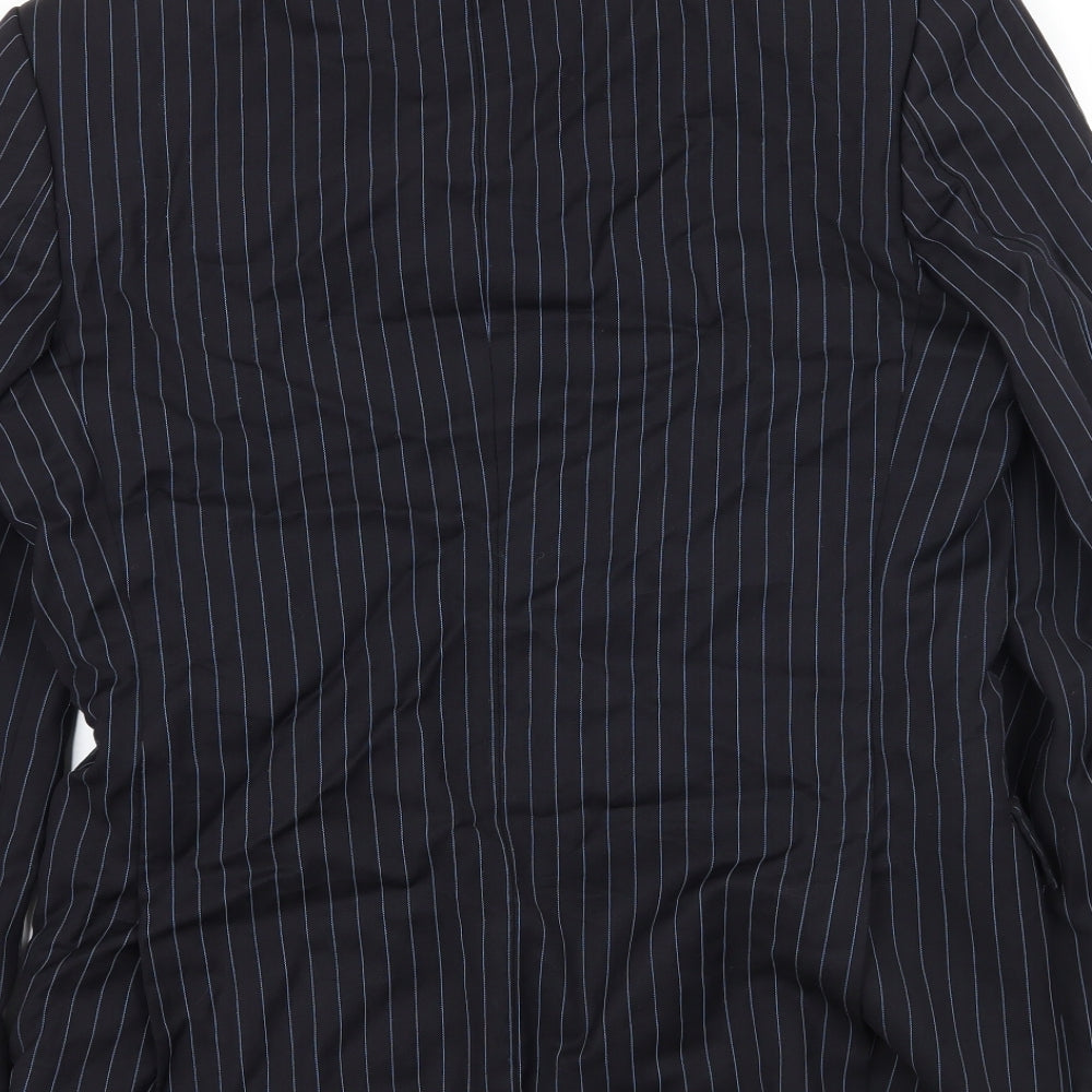 Duffer Mens Blue Striped Jacket Suit Jacket Size M