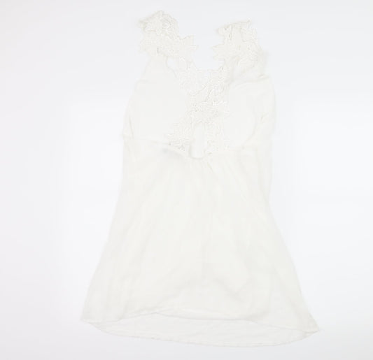 Roiii Womens White Slip Dress Size L - Floral Straps