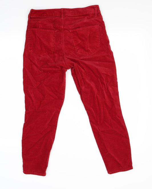 Gap Womens Red Velour Skinny Jeans Size 27 in L23 in