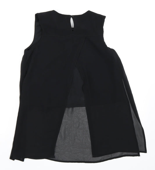 H&M Girls Black Basic Blouse Size 8-9 Years
