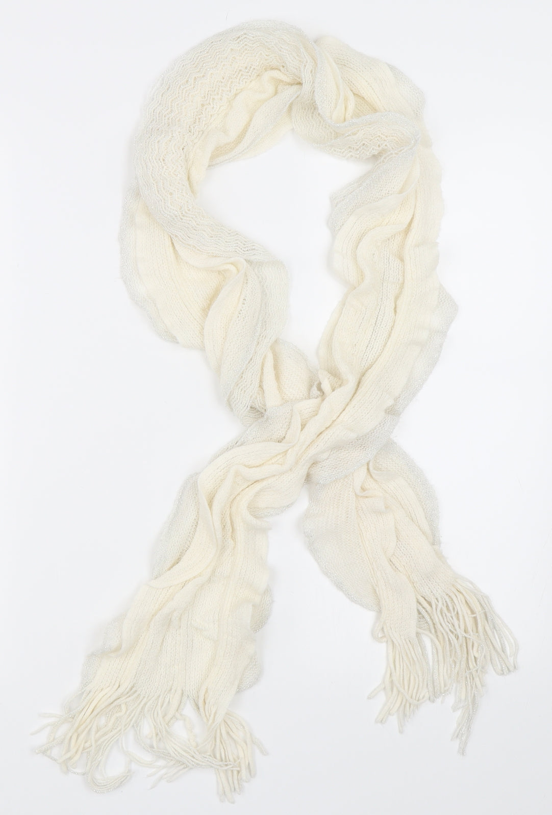Front view of Preworn women’s ivory scarf
