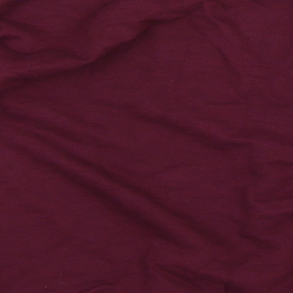 Brand and care label for Pep&Co women’s red jumper, size S