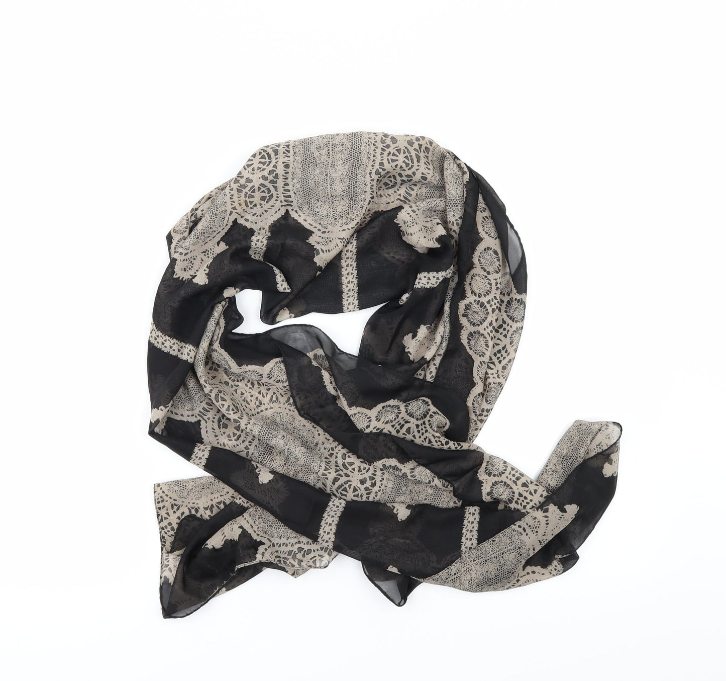 New Look Womens Black Geometric Scarf