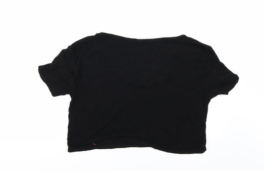 Boohoo Womens Black Basic T-Shirt Size 8