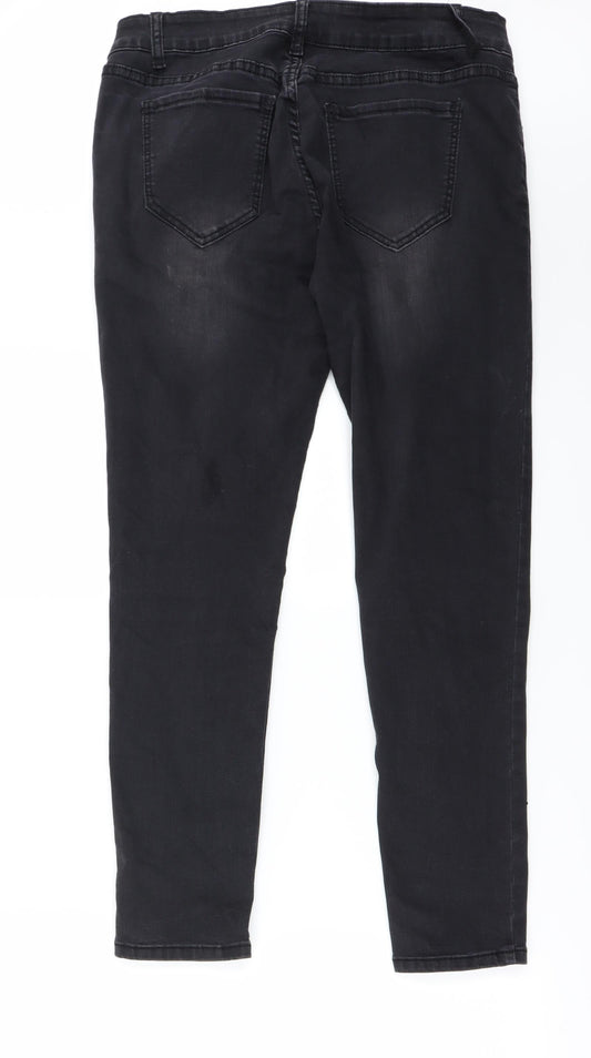 Preworn Womens Black Straight Jeans Size L L27 in
