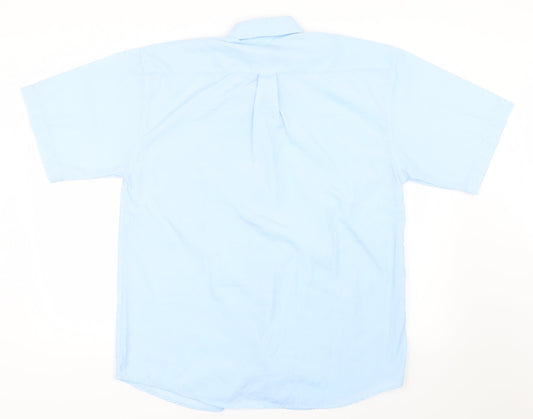 1st American Mens Blue Button-Up Size L