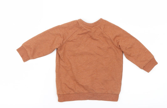 George Boys Brown Knit Pullover Jumper Size 6-9 Months