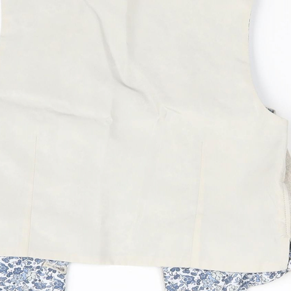 Brand and care label for hemloom boys’ beige jacket waistcoat, size 3, years