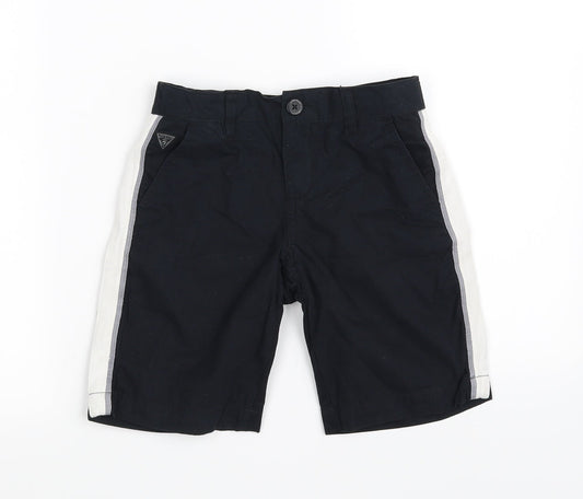 Additional front view of Guess kids girls’ black chino shorts, size 7, years